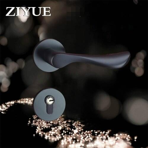 Free Shipping High ClassGate home Modern Black Space Aluminum Door Interior Bedroom Door Lock