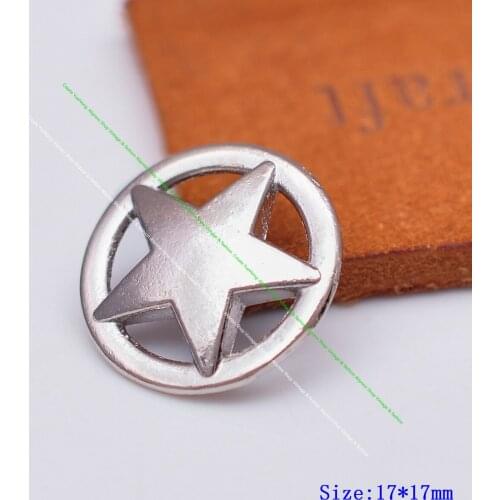 20X 17MM Bling Silver Round Silver Texas Star LEATHERCRAFT BELT Wallet Bracelet Decor CONCHOS RIVETBACK