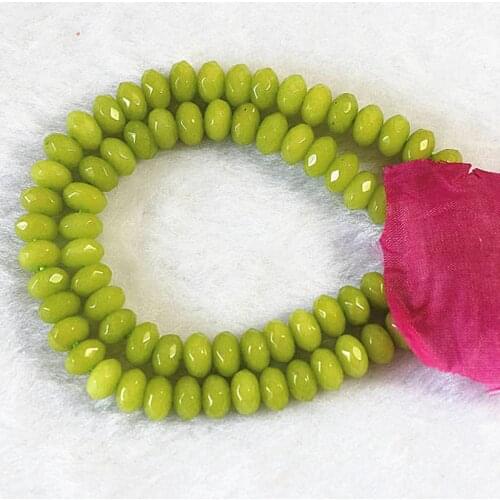 Hot sale fashion green chalcedony stone jades 5*8mm new stone abacus faceted loose beads diy popular gift Jewelry B150