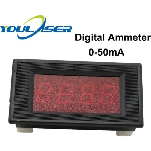 50mA LED Digital Ammeter DC 0-50mA Analog Amp Panel Meter Current for CO2 Laser Engraving Cutting Machine