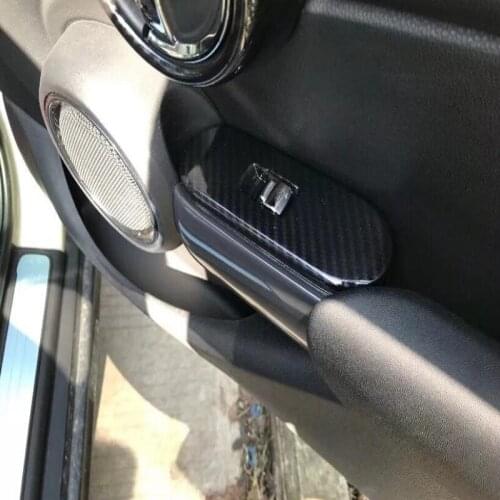 For Mini Cooper 2018 5 Doors 4PCS ABS Chrome Car Interior Door Window Lift Glass Switch Buttons Cover Trim Car Styling