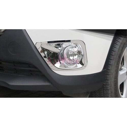 For Toyota RAV4 2014 2015 Chrome Car Styling Front Rear Fog Lamp Cover Foglight Overlay Trim Accessories