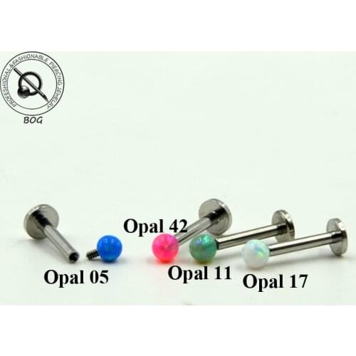 3 Pcs Internal Thread Labret Monroe Lip Ring Ear Cartiliage Tragus Helix Piercing stud With 3mm Opal Stone 16g&14g Body Jewelry