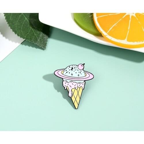 Summer fresh ice pin accessories simple Starry Sky Fruity Cone cute pin badge brooch backpack lapel Neckline jewelry gifts
