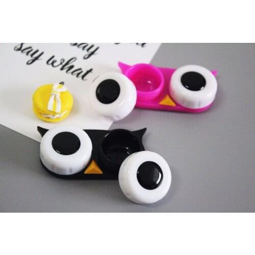 LIUSVENTINA Portable New Hot Cute Owl Head Contact Lens Case for Color Lenses Gift for Girls