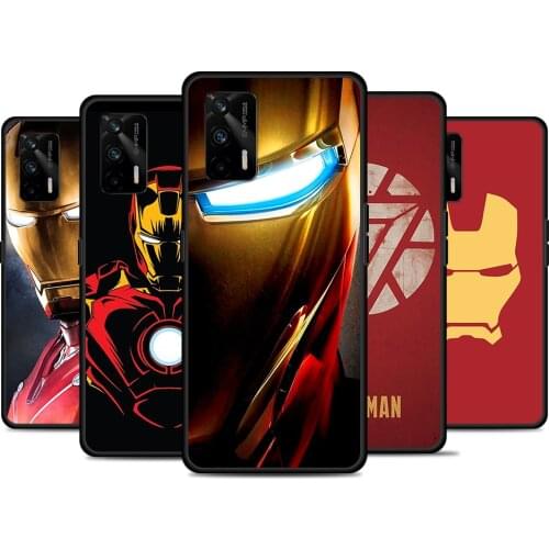 Marvel Iron Man Logo For Realme 8 GT Neo Flash Edition Explorer Master Q3 Pro Narzo30 C21 C11 C20A C21Y Phone Case
