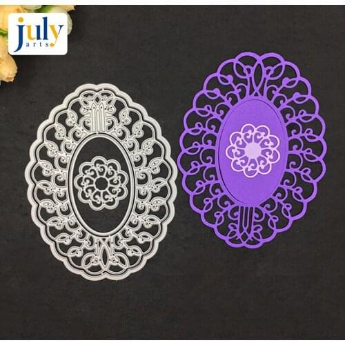 Julyarts Oval Metal Cutting Dies Scrapbooking Silver Die Cuts For Card Making Photo Album Gift Carbon Steel Craft Decorative
