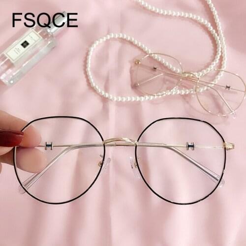 Men Vintage Anti Blue light Glasses Frame Round Women Lens Myopia Optical Mirror Simple Metal Anti-blue Clear Eyewear Frames