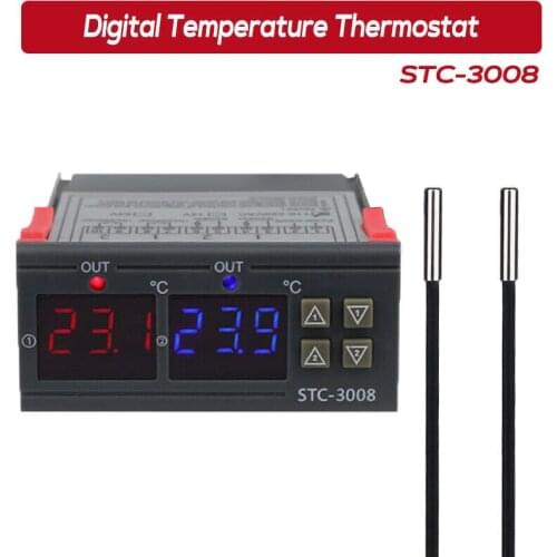 New Arrival 110-220V Thermostat Electronic Dual Control Heating Cooling Thermoregulator Temperature Controller -55 ~120 Degree