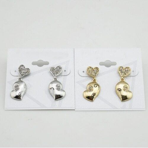 New Fashion Heart Drop Earrings Womens Geometric Gold Metal Crystal Earrings Korean Love Earings Jewelry Gifts Simple Design