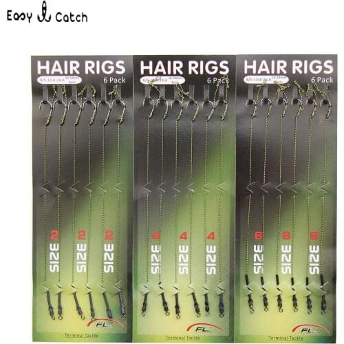 36 pieces=6 packs/lot Carp Fishing hooks sabiki Rigs Fishing lures fish accessories Hair Rigs 4 Types size 2 4 6