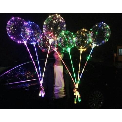 Led Bobo Balloons wedding Decoration Each set includes 18inch Luminous Led Balloon + 80cm Rod + 3M LED Strip Battery box SN167