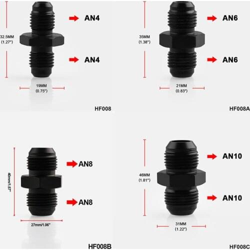 Universal Car Oil Fuel Line AN6 Straight Hose End Fitting Adapter 35mm*21mm