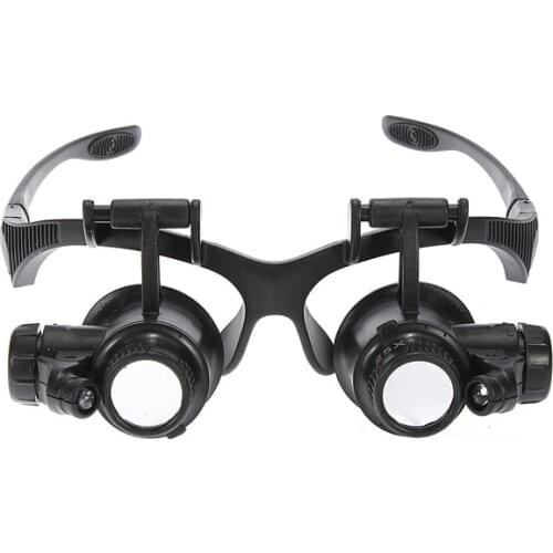 8 Lens 10x 15x 20x 25x Headbrand 2LED Magnifier Magnifying Loupe 9892G