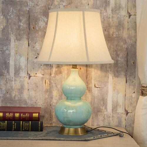 Bedroom vintage table lamp china living room Table Lamp for wedding decoration porcelain study table lamp gourd shape