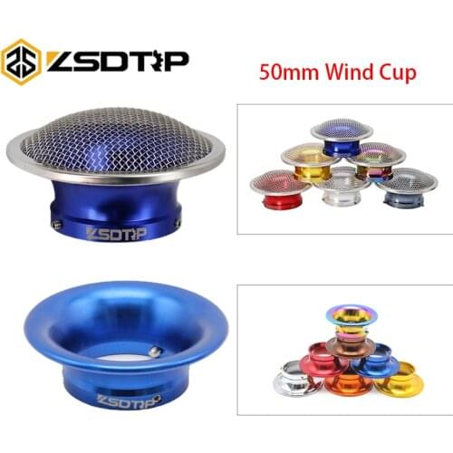 ZSDTRP 50mm Motorcycle Air Filter Wind Horn Cup Trumpet with Mesh For PWK21/24/26/28/30mm PE28/30mm Carburetor