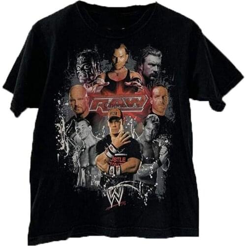 W.we R.aw Vintage Graphic TShirt Men Women Fashion TShirts Casual Crewneck Girl Tops Tee Black