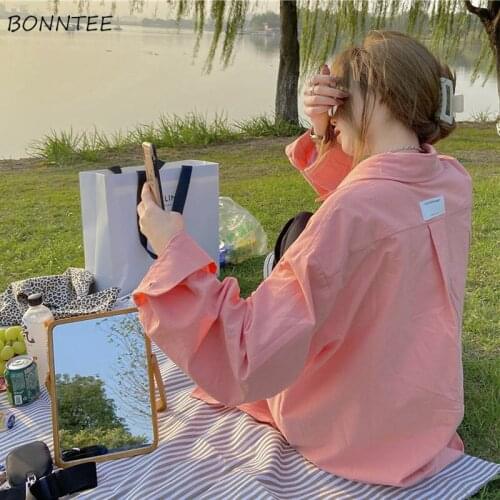 Shirts Women Sweet Autumn Design Classic Turn Down Collar All Match Single Breasted Full Sleeve Girlish Korean Style Fashion Ins