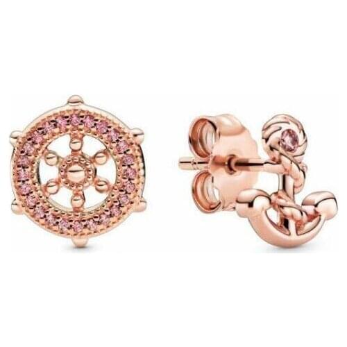 2020 new 925 sterling silver Pandora earrings pavé serpentine chain pattern earrings ladies sterling silver jewelry gifts