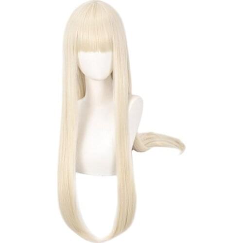Wish gift 80cm Anime KAKEGURUI Cosplay Yomoduki Runa Women Long Wig Role Playing Wigs Halloween Cosplay Milk Golden Hair