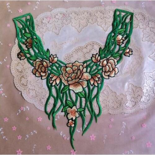 1 Piece Lace Fabric Flower Venise Green Lace Sewing Applique Lace Collar Neckline Collar Applique Diy Craft Sewing Accessories
