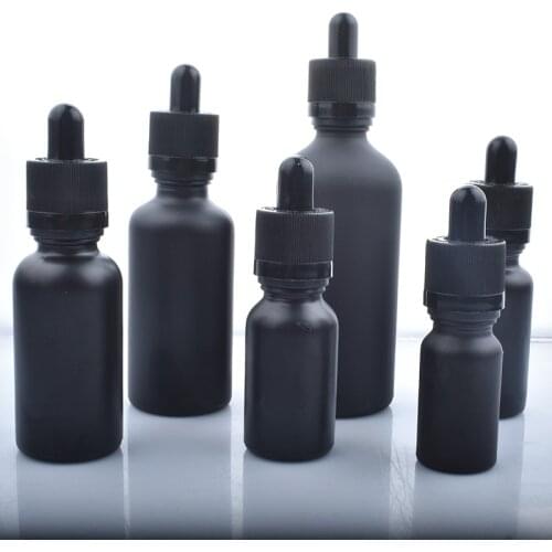 10ml 15ml 30m10ml-100ml Glass Black Dropper Bottles Essential Oil Bottles For Perfume Armatherapy Makeup Containers