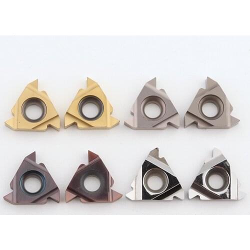 10pc 11ER 16ER 22ER AG60 AG55 1 2 3 Pitch Carbide Threaded Insert Thread Turning Tool Blade for SER Bar Aluminum IRON STEEL