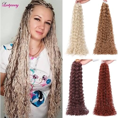 20 Inch Curly Zizi Braids Micro Box Braids Hair Bundles Brown Blonde Grey Crochet Box Braiding Hair Extensions 50g Lovepancy