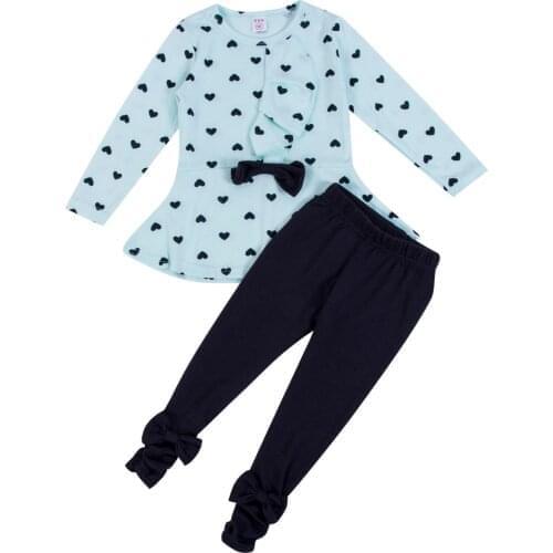 2018 Brand Toddler Kids Baby Glrls Long Sleeve Top Sweater T-shirt +Pants 2pcs Cotton Outfit Size 2-4T