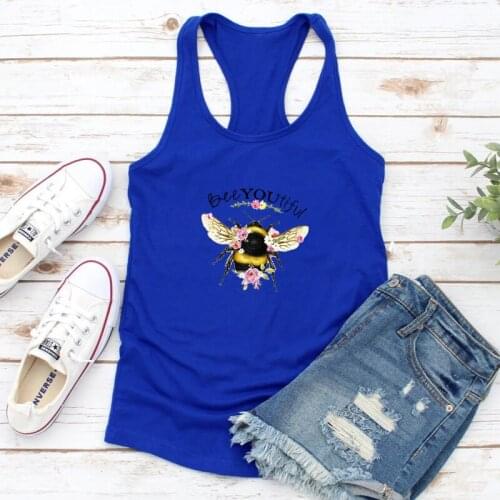 2021 Fashion honeybee Printing Tanks Tops Sleeveless Women Summer Tank Top Woman Graphic Plus Size Vest Harajuku Ropa De Mujer