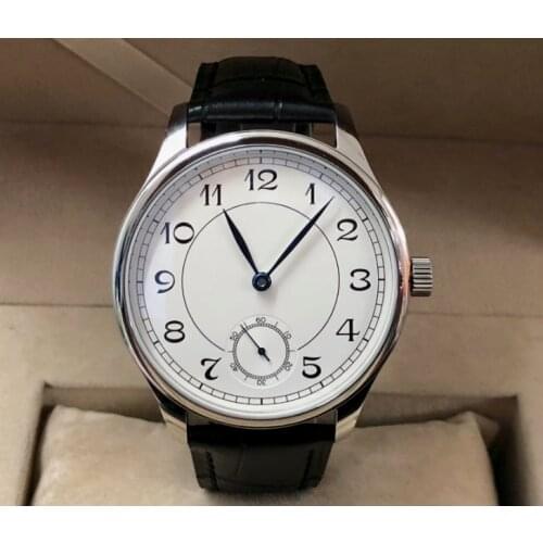 44mm PARNIS Asian 6498 17 jewels Mechanical Hand Wind movement mens watch White dial Mechanical watches PA69-P8
