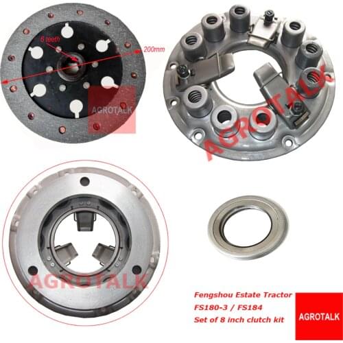 8 inch clutch including the driven disc, release bearing for Fengshou Estate FS180-3 / FS184 with engine J285T, part number