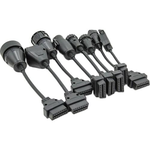 8pcs OBD2 OBDII Car Truck Diagnostic Cables OBD Connector For Scania OBD2 16Pin obd2 Connector Work TCS Multidiag Pro Cable