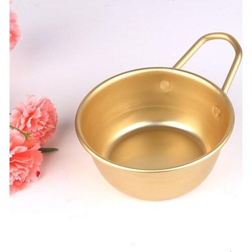 Aluminum Yellow Korean Traditional Bowls for Makgeolli Korean Wine Golden Bowl