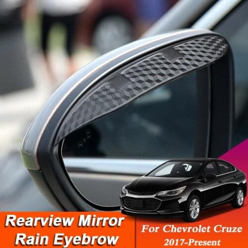 Car-styling For Chevrolet Cruze 2017-Present Carbon Fiber Rearview Mirror Eyebrow Rain Shield Anti-rain Cover External Sticker