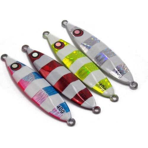 CATCHSIF 4pcs 40g deep sea Slow jig Fishing Hard baits in Saltwater Luminous Spoon