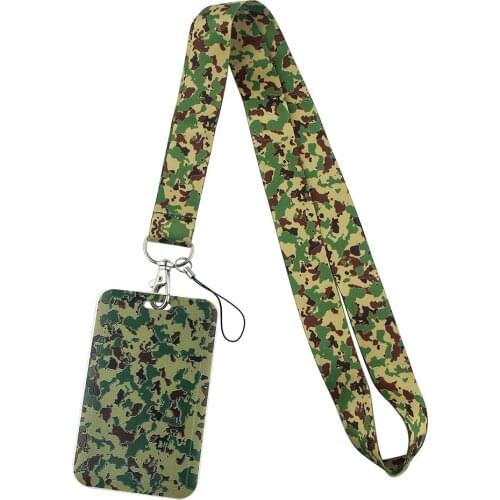 CB339 Army Green Lanyards ID Badge Holder Key Neck Strap Lanyards ID Badge Card Holder Keychain Cellphone Strap Gift