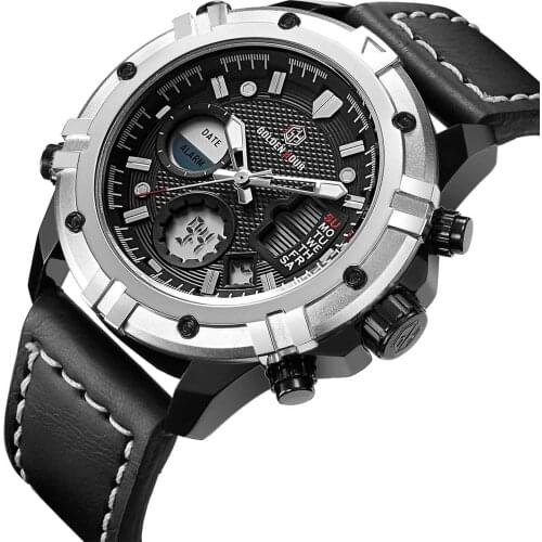 GOLDEN HOUR GH111 Mens Watches Luxury Brand Military Quartz Clock Leather Sports Waterproof Men Wrist Watches