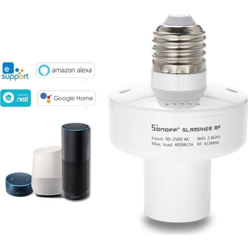 Sonoff Slampher Smart WiFi Light Holder Wifi Switch Smart Home E27 Bulb Holder Interruptor for Alexa Google Home