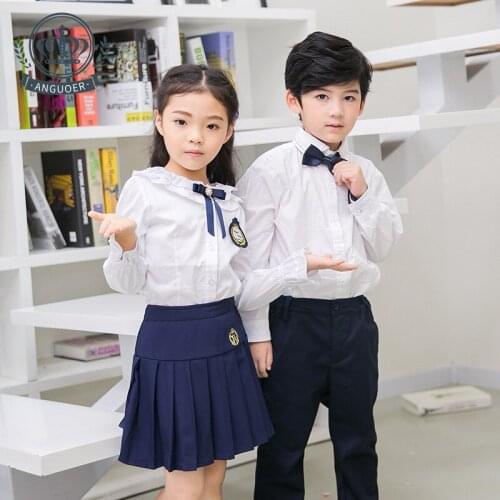Kids Kindergarten Uniform Students British Style School Uniform Childrens Long Sleeve School Clothes Primary 2pcs Suits D-0601