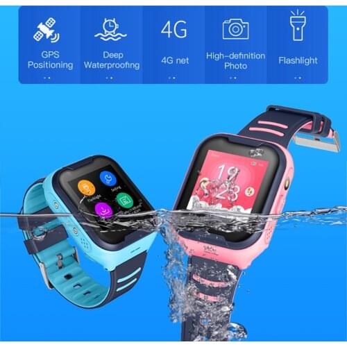 Childrens Smart Watch Digital Touch Screen Waterproof 4G GPS Locator Video Call Phone Watch with Camera for Boys Girls