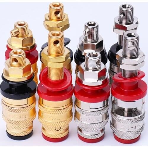 Hi-End CMC Binding Post Brass Gold /Rhodium Plated Hifi Audio AMP Speaker Y Spade Banana Adapter Connector
