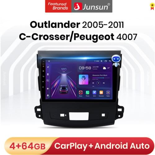 Junsun V1 pro Android 10 AI Voice Control Radio For Mitsubishi Outlander xl 2 2005-2011 For Peugeot 4007 For Citroen C-Crosser
