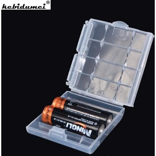 Kebidumei 1pcs Battery Holder Battery Case Plastic Transparent Colorful AA/AAA Rechargeable Battery Storage Box Hard Case Holder