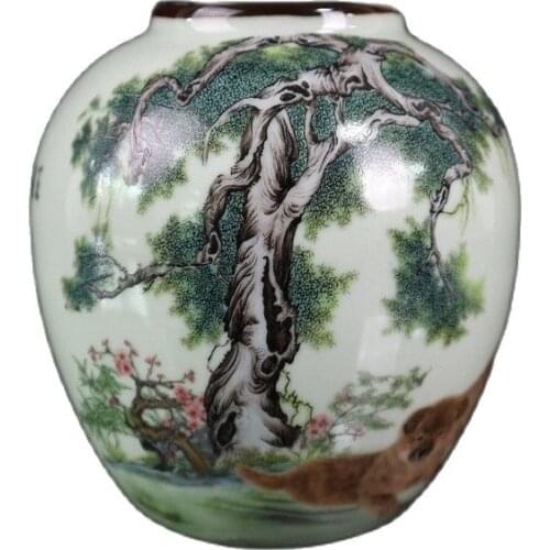 China Old Porcelain Pink Baby Play Pattern Pot