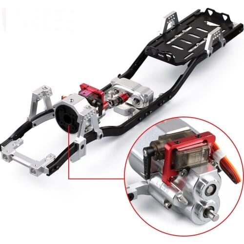 313mm 12.3" Wheelbase Metal Chassis Frame with Prefixal Shiftable Gearbox for 1/10 RC Crawler Car Axial SCX10 90046