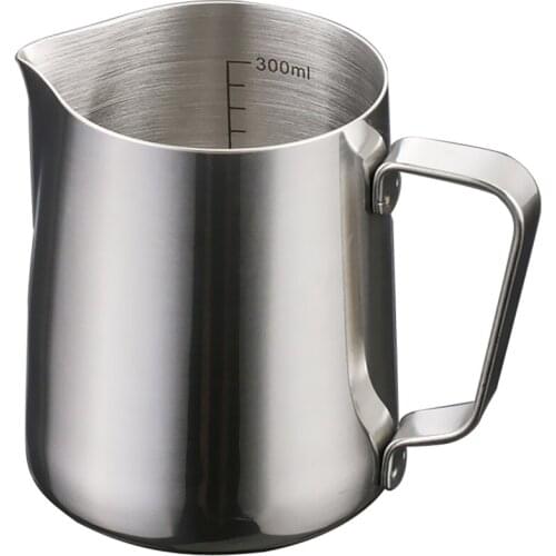 350ml-2000ml Stainless Steel Coffee Milk Frothing Jug Cup with Scale Silver