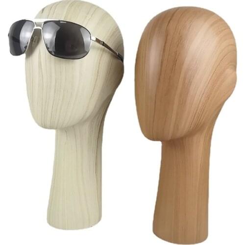 Wood Grain Mannequin Manikin Dummy Head Model Hair Wigs Cap Hat Display Holder Stand