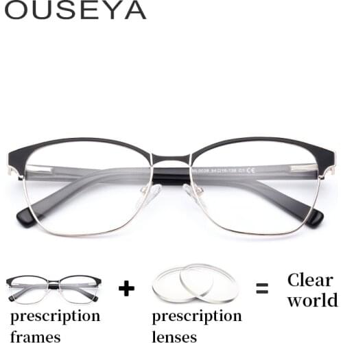 Metal Men Optical Eyewear Oversized Business Vintage Blue Light Photochromic Transition Myopia Progressive Spectacles #ML0038