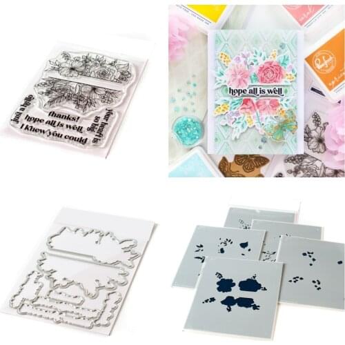 Just A Hello Floral Metal Cutting Dies and stamps DIY Scrapbooking Card Stencil Paper Cards Handmade Album Stamp Die Sheets 2021